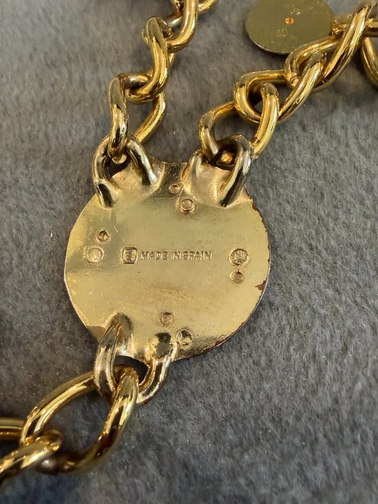 Vintage Escada Belt Lucky Charms Chain- Swag Gold Medallions Hearts Horseshoes main image 7